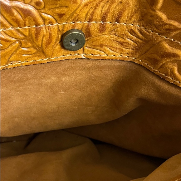 Patricia Nash Floral Embossed Brown Crossbody Bag - Picture 5 of 9